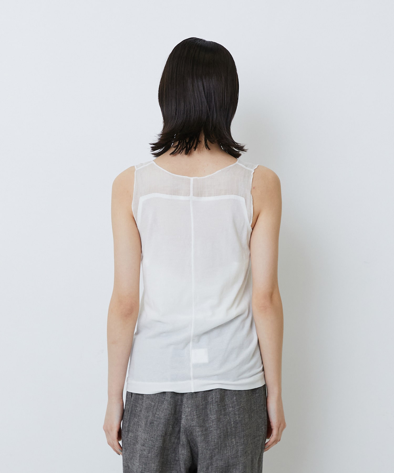 【LOISIR】【2WAY】異素材使いタンクトップ 詳細画像 チャコールグレー 12