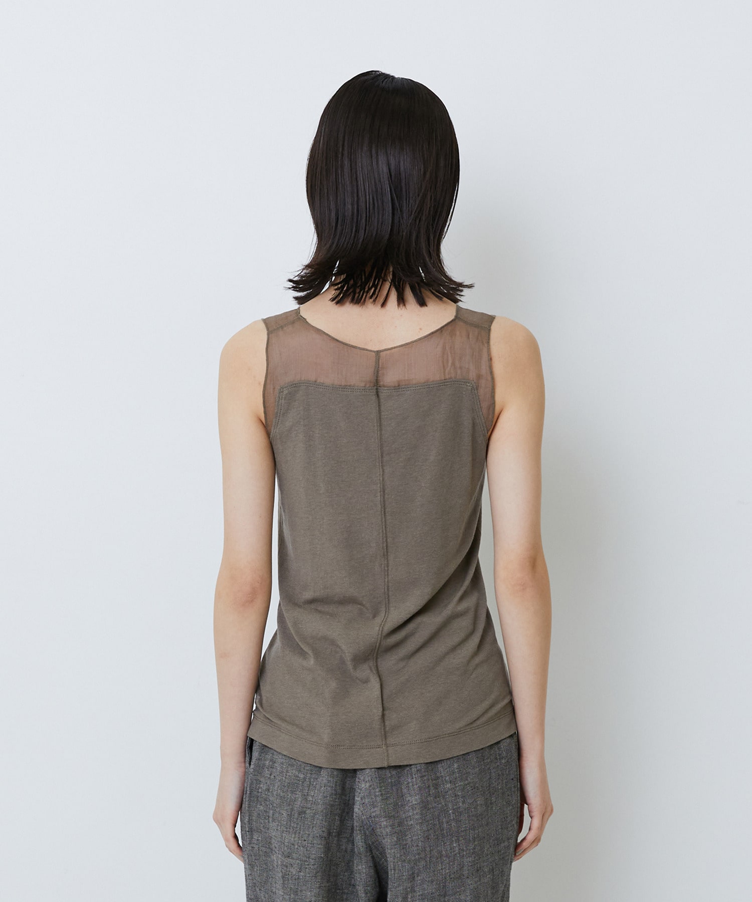 【LOISIR】【2WAY】異素材使いタンクトップ 詳細画像 チャコールグレー 15