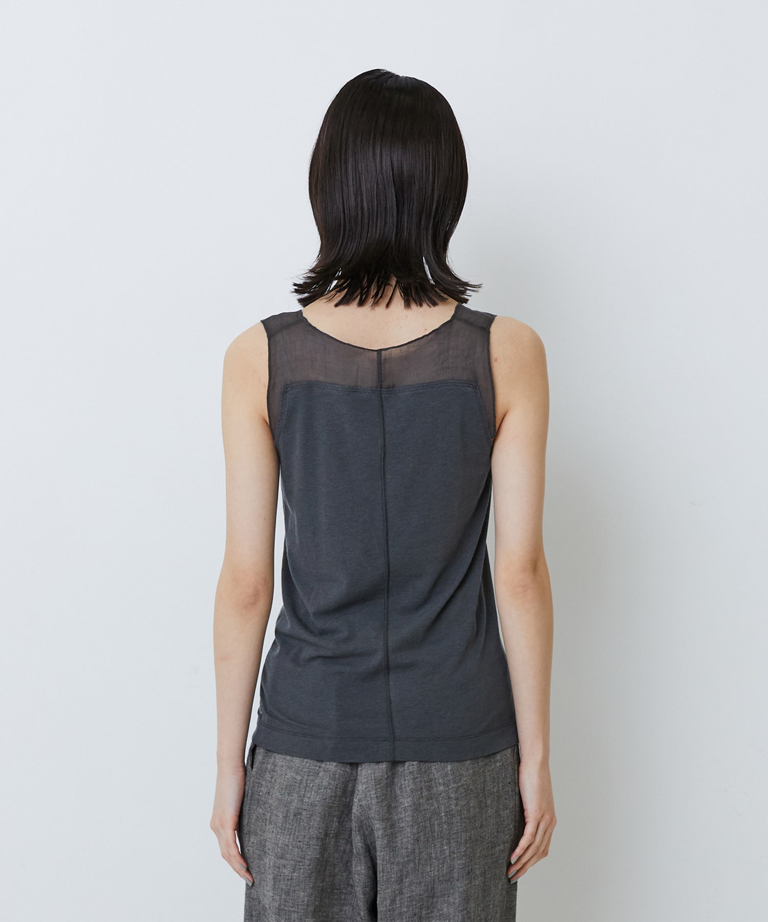 【LOISIR】【2WAY】異素材使いタンクトップ 詳細画像 チャコールグレー 18