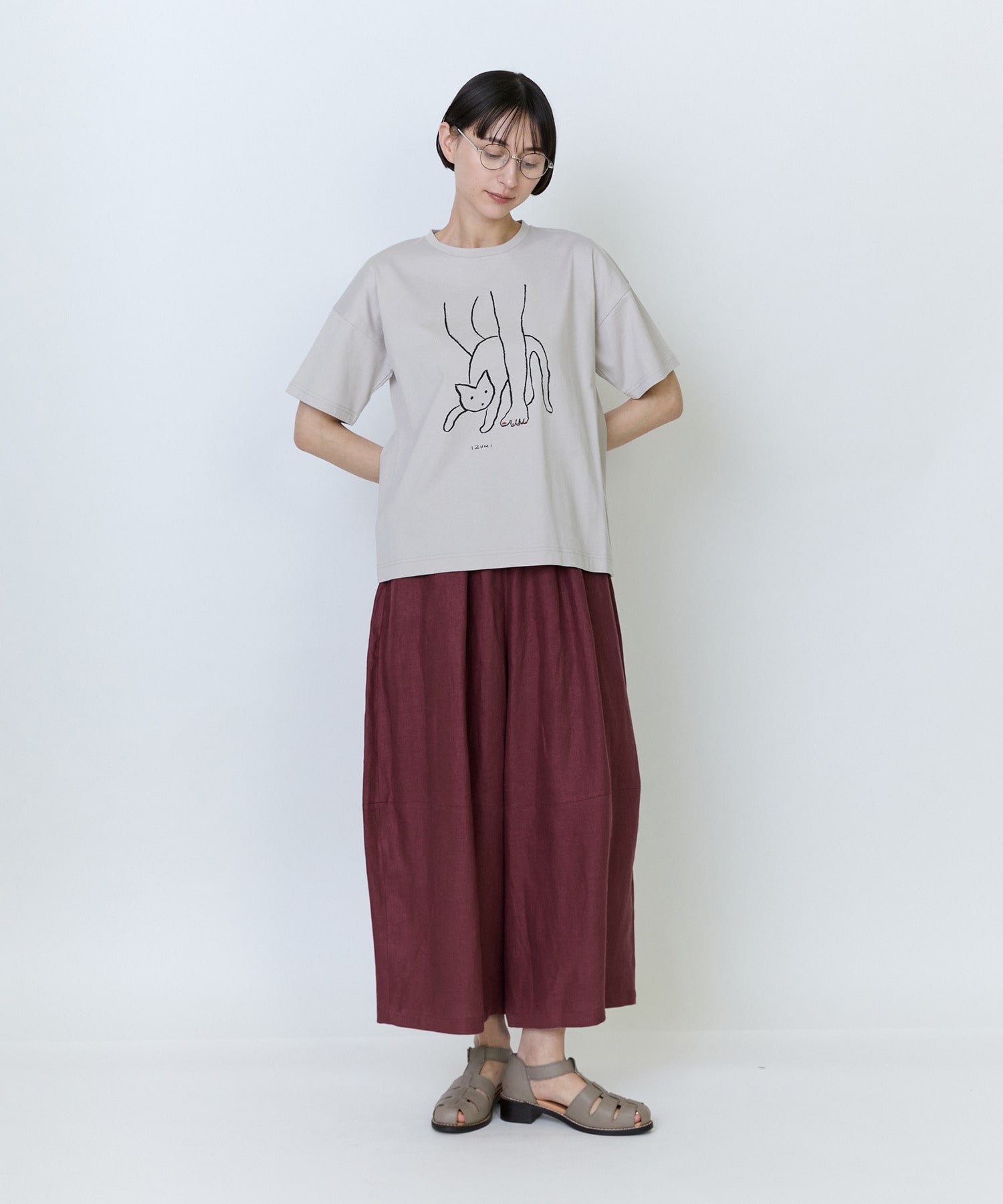 【LOISIR】【5/11 10:00販売開始】【アーティストコラボ】LOISIR&times;塩川いずみ イラストプリントTシャツ 詳細画像 チャコールグレー 4
