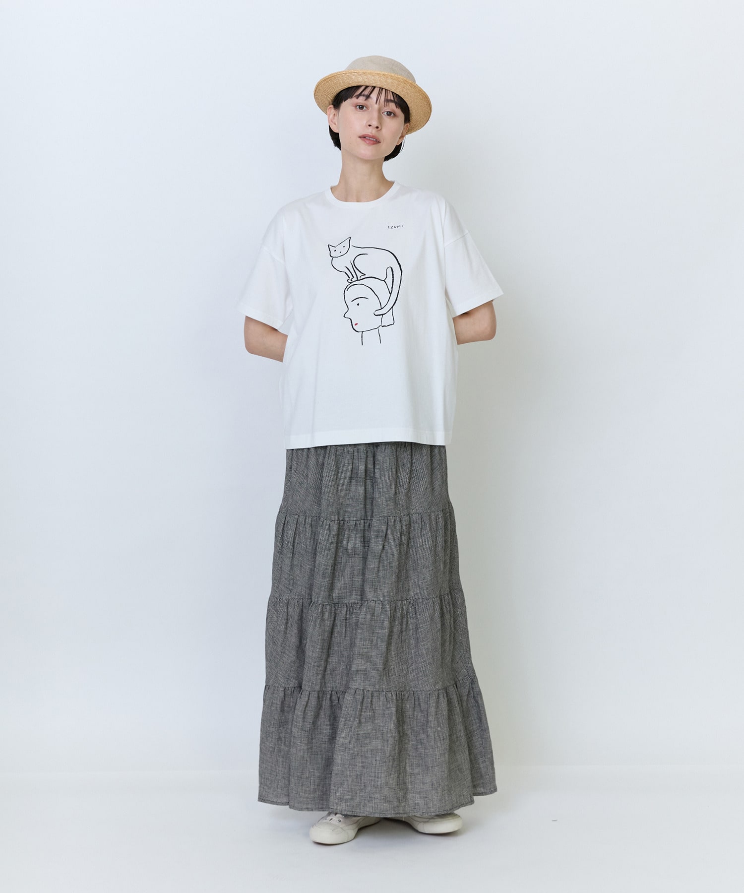 【LOISIR】【5/11 10:00販売開始】【アーティストコラボ】LOISIR&times;塩川いずみ イラストプリントTシャツ 詳細画像 チャコールグレー 7