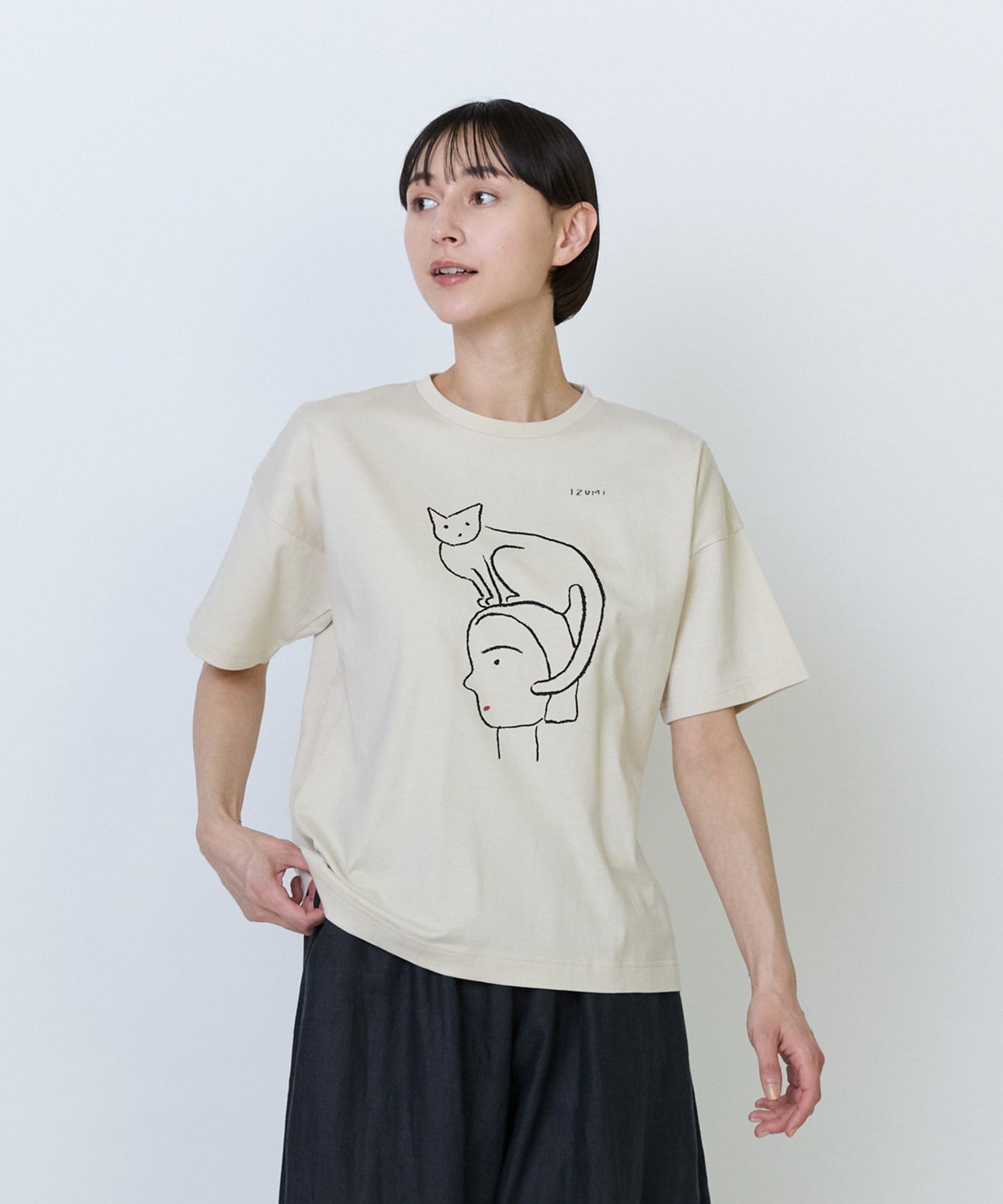 【LOISIR】【5/11 10:00販売開始】【アーティストコラボ】LOISIR&times;塩川いずみ イラストプリントTシャツ 詳細画像 キナリ 1