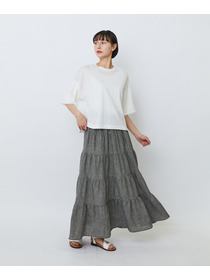 【LOISIR】リネン天竺ショートTシャツ 詳細画像 ネイビー 1