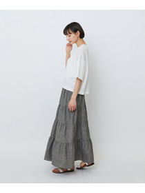 【LOISIR】リネン天竺ショートTシャツ 詳細画像 ネイビー 2