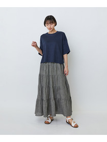 【LOISIR】リネン天竺ショートTシャツ 詳細画像 ネイビー 8