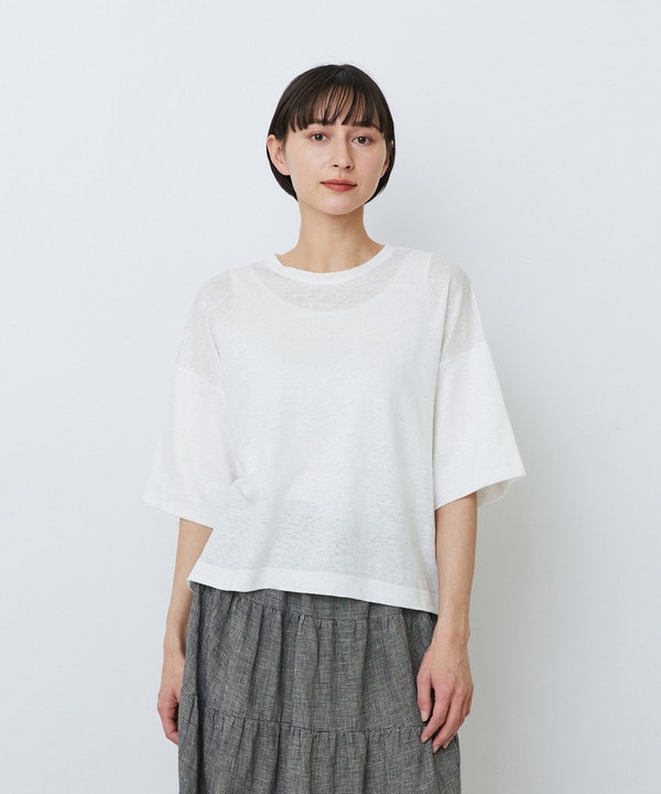 【LOISIR】リネン天竺ショートTシャツ