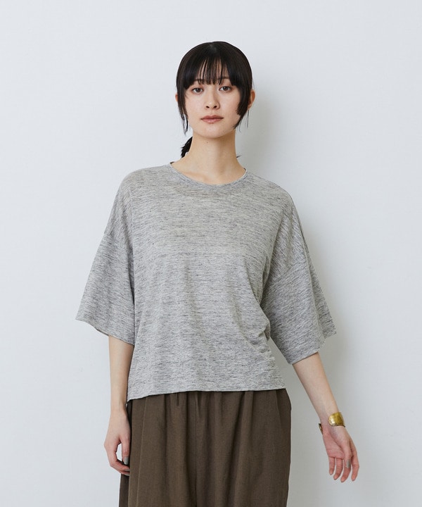 リネン天竺ショートTシャツ 詳細画像 ライトグレー 1