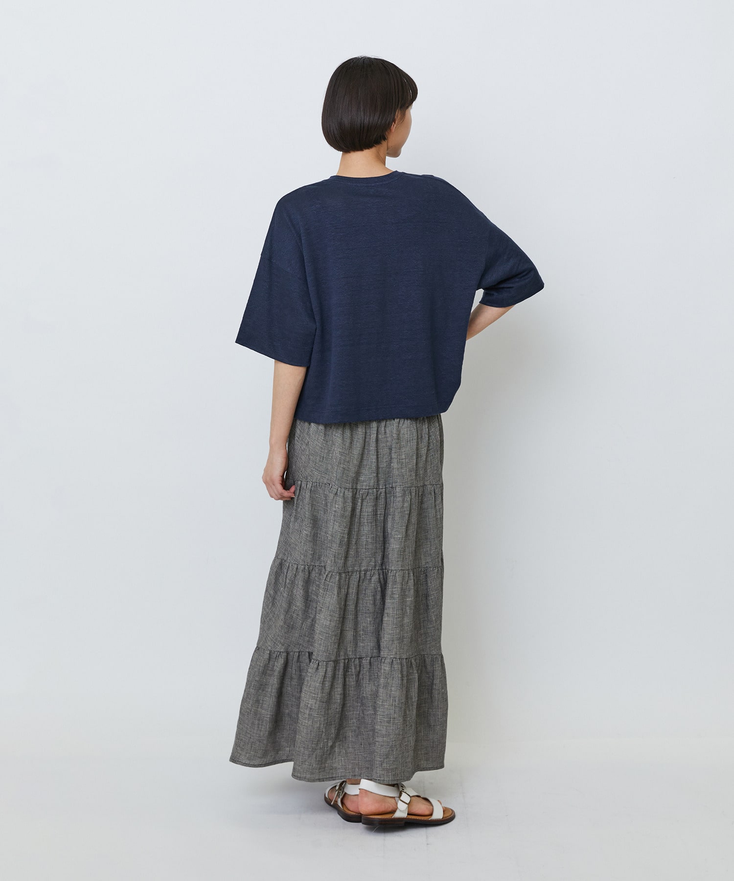 【LOISIR】リネン天竺ショートTシャツ 詳細画像 ネイビー 10