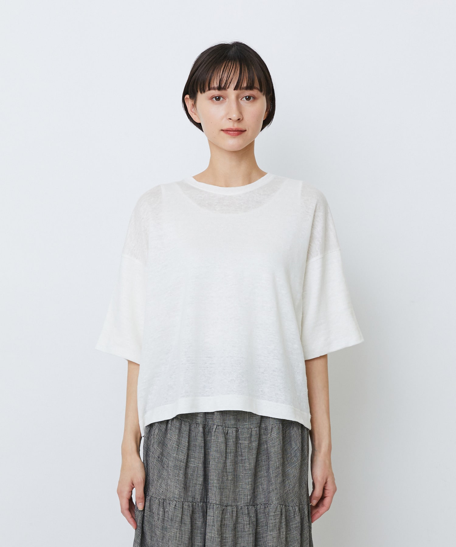 【LOISIR】リネン天竺ショートTシャツ 詳細画像 ネイビー 11