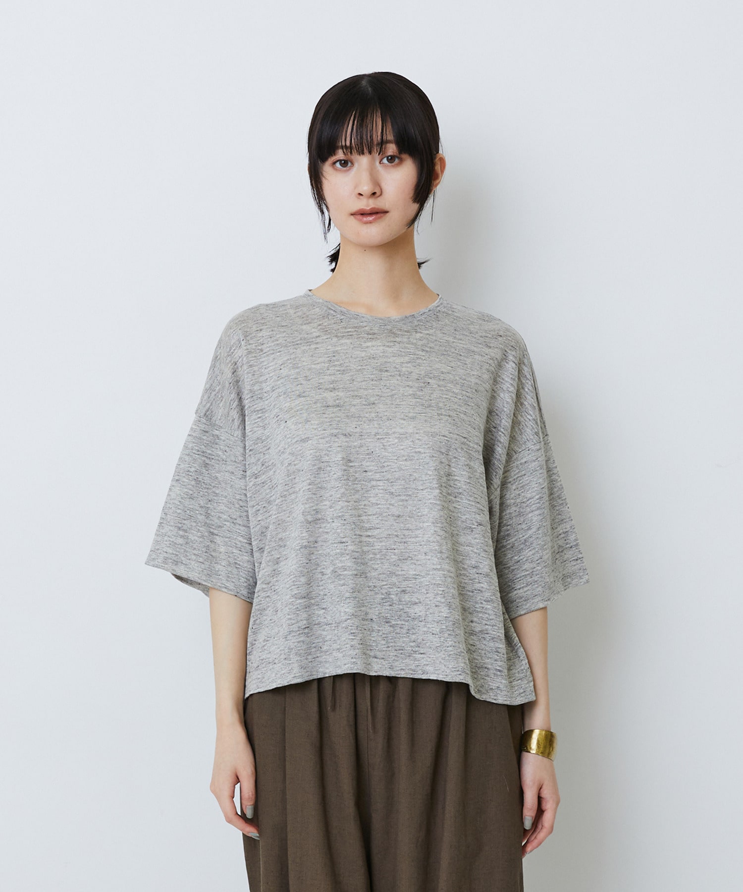 【LOISIR】リネン天竺ショートTシャツ 詳細画像 ネイビー 14