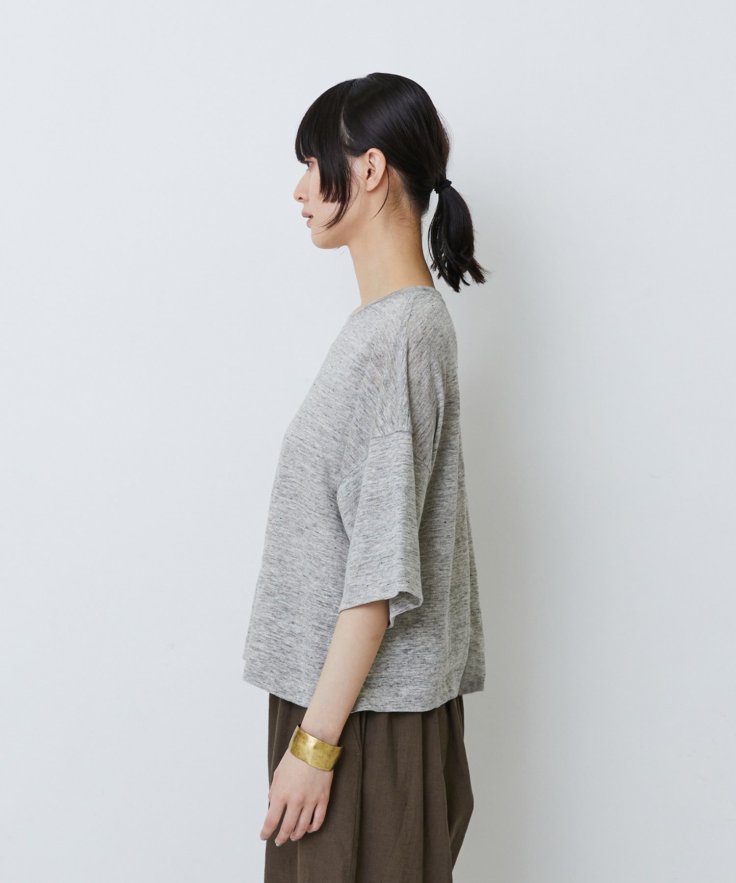 【LOISIR】リネン天竺ショートTシャツ 詳細画像 ネイビー 15