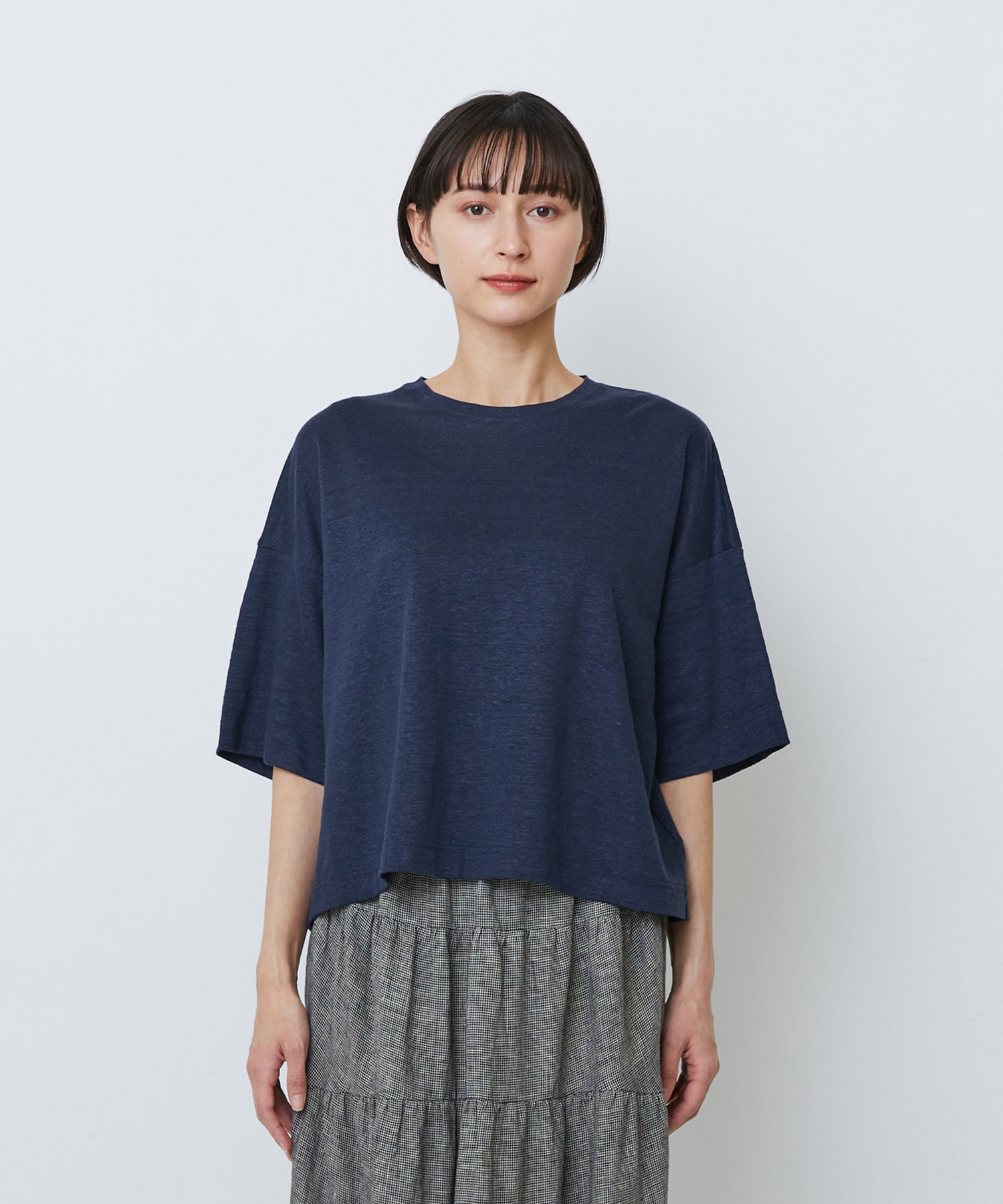 【LOISIR】リネン天竺ショートTシャツ 詳細画像 ネイビー 17