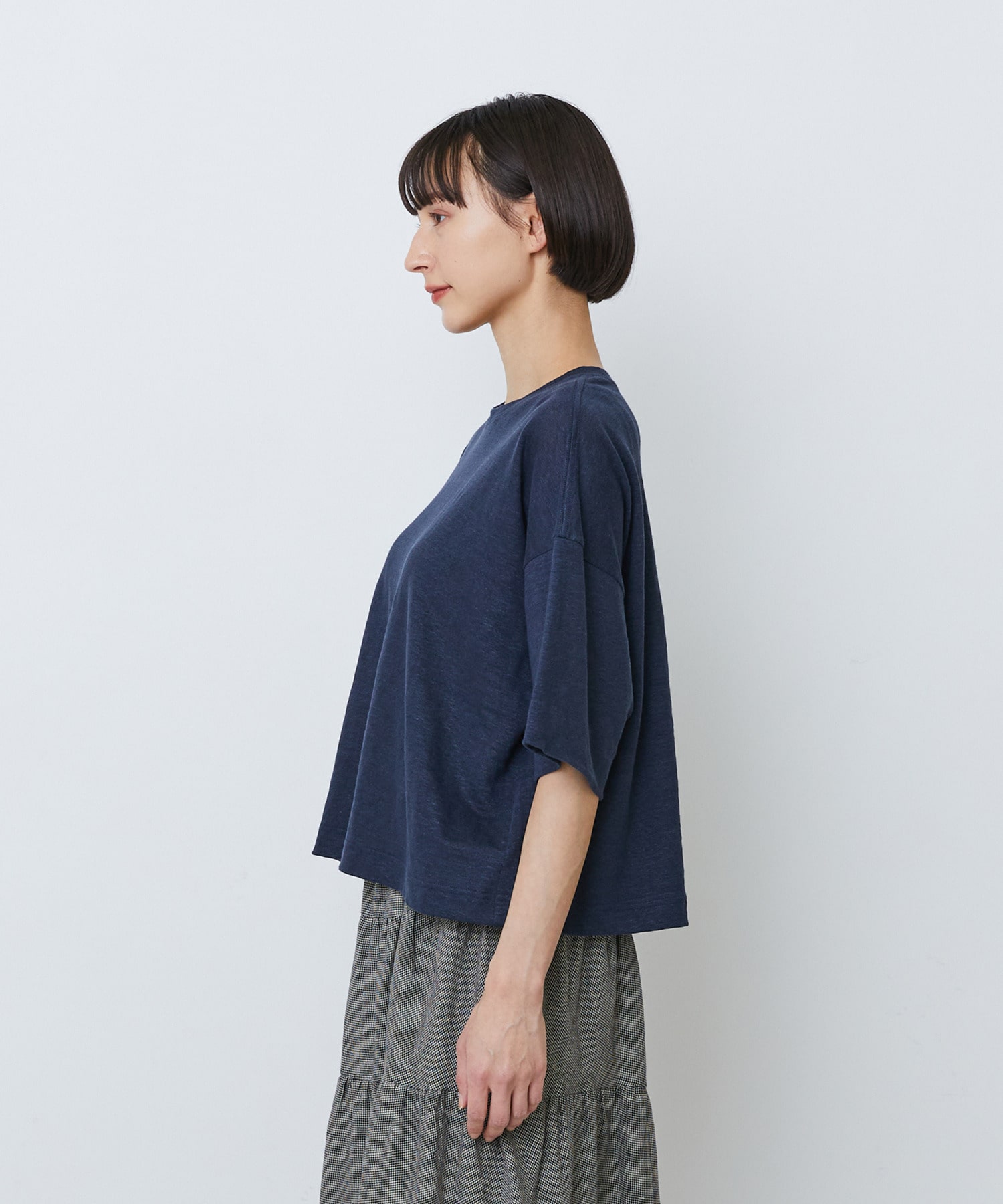 【LOISIR】リネン天竺ショートTシャツ 詳細画像 ネイビー 18