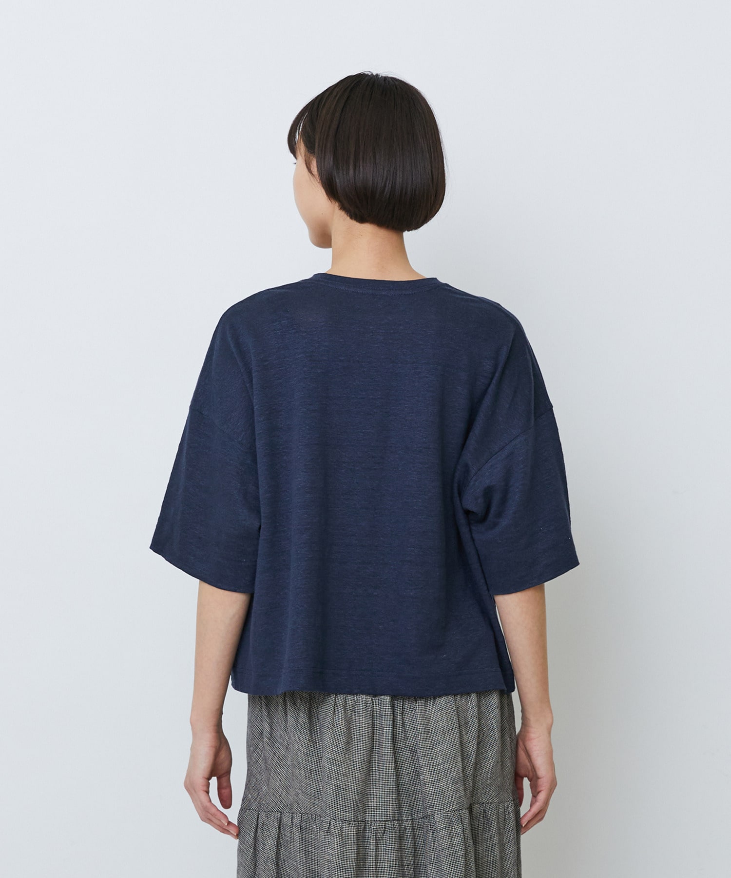 【LOISIR】リネン天竺ショートTシャツ 詳細画像 ネイビー 19
