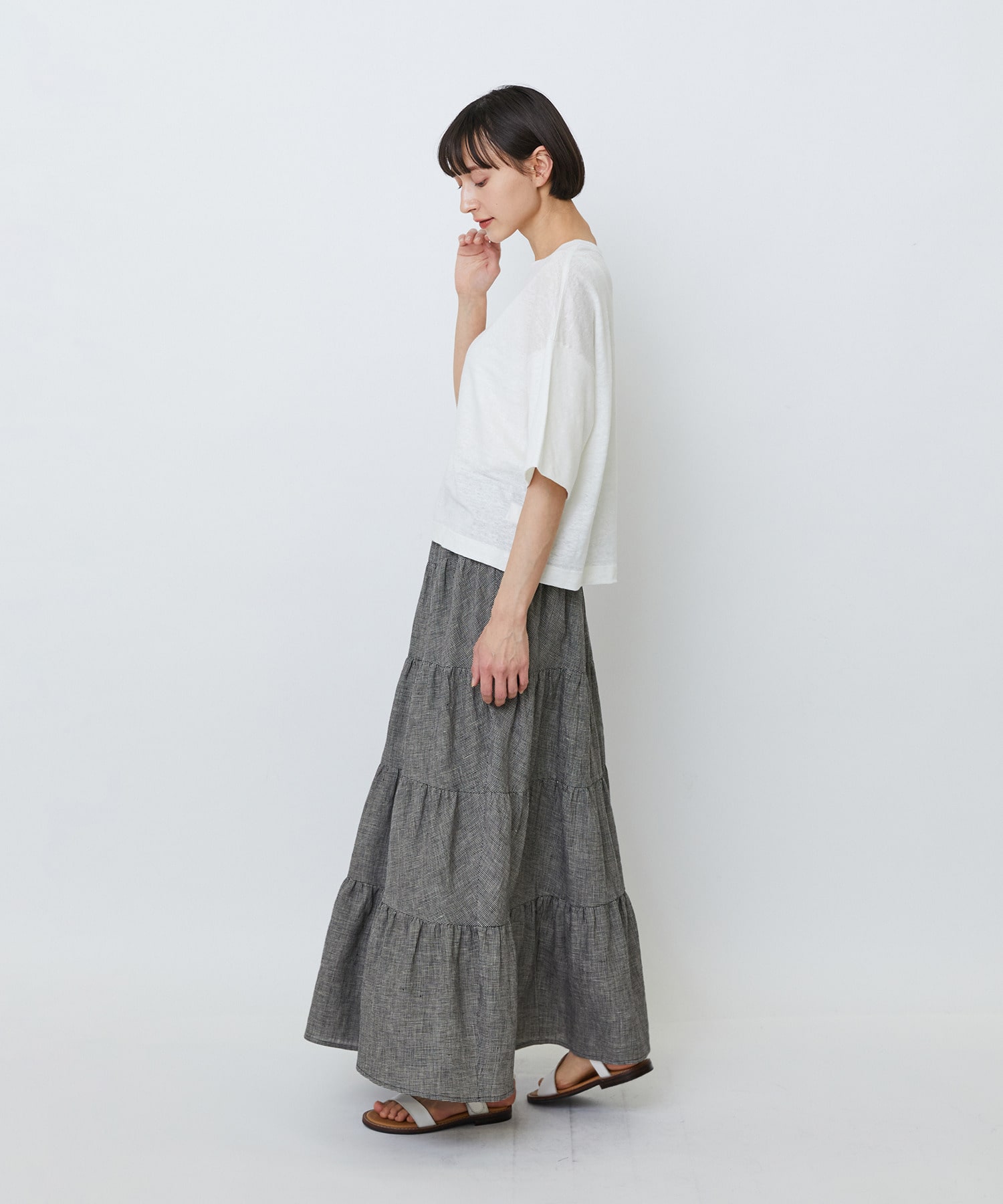 【LOISIR】リネン天竺ショートTシャツ 詳細画像 ネイビー 2