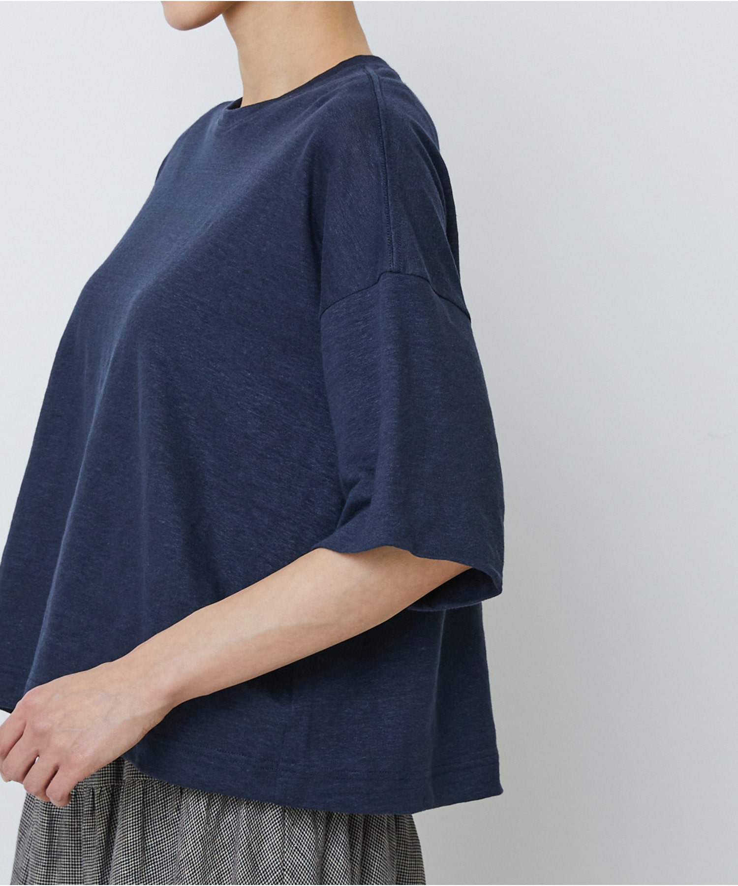 【LOISIR】リネン天竺ショートTシャツ 詳細画像 ネイビー 22