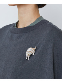 【LOISIR】【アーティストコラボ】LOISIR&times;TORANEKOBONBON しまネコブローチ 詳細画像 ベージュ系その他 1