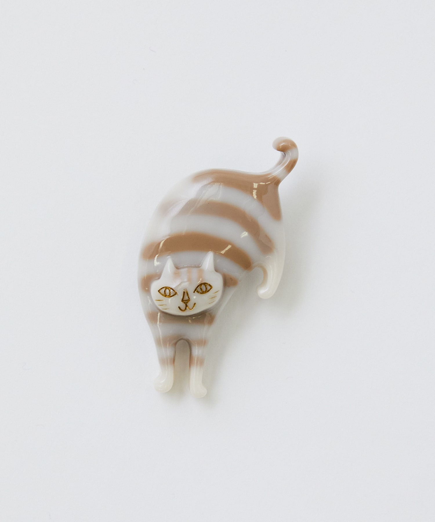 【LOISIR】【アーティストコラボ】LOISIR&times;TORANEKOBONBON しまネコブローチ 詳細画像 ベージュ系その他 1