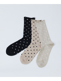 【LOISIR】ドット柄ソックス 詳細画像 ブラック 13