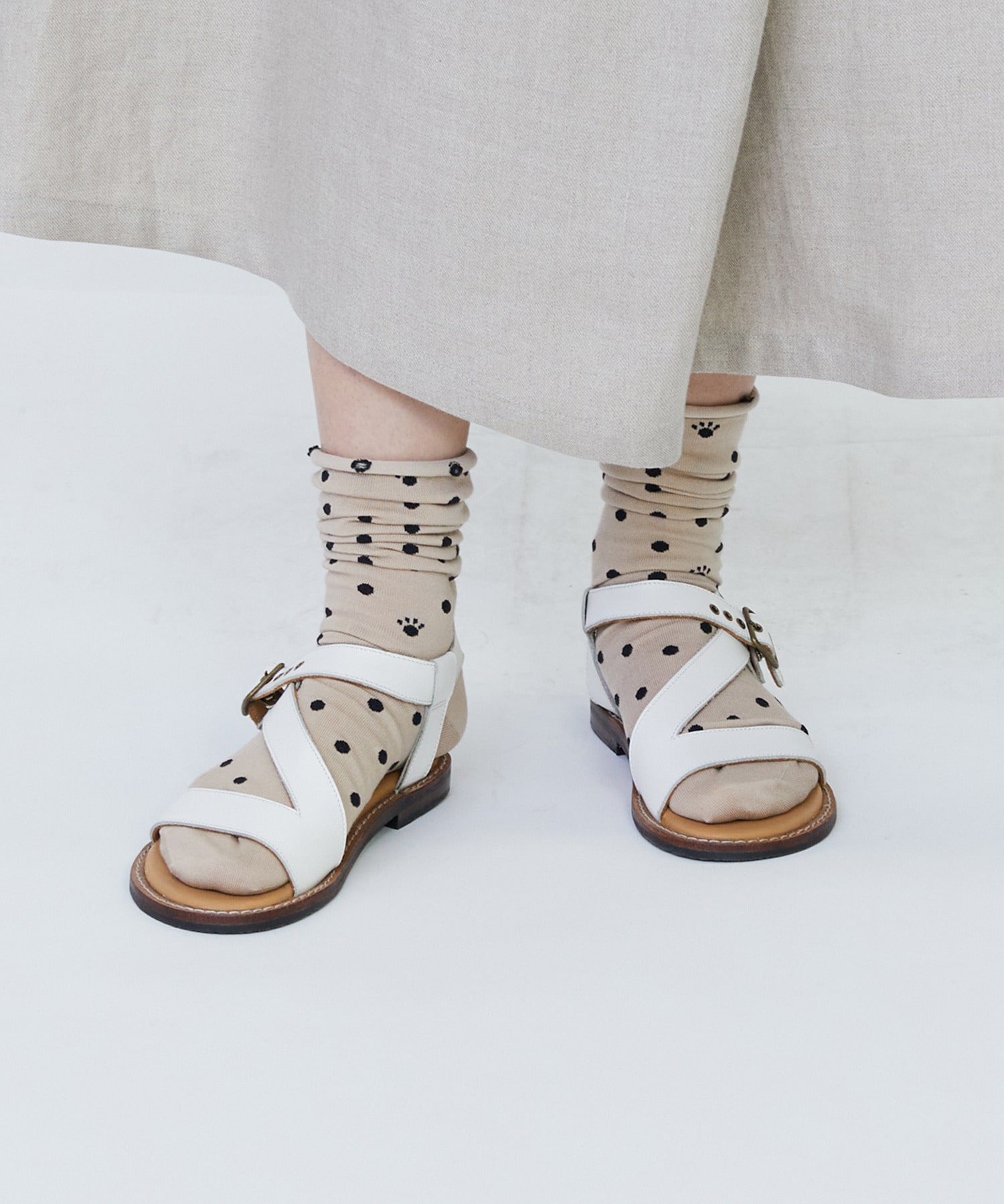 【LOISIR】ドット柄ソックス 詳細画像 ブラック 1