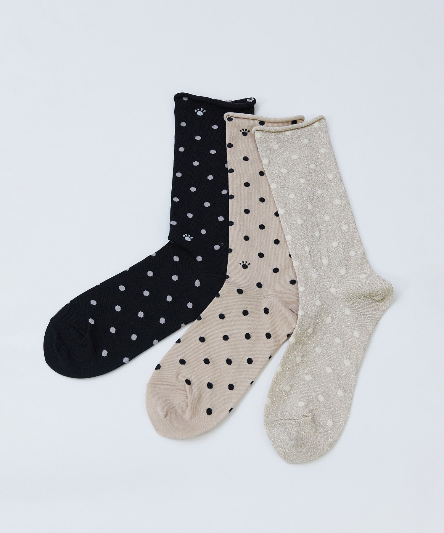 【LOISIR】ドット柄ソックス 詳細画像 ブラック 13