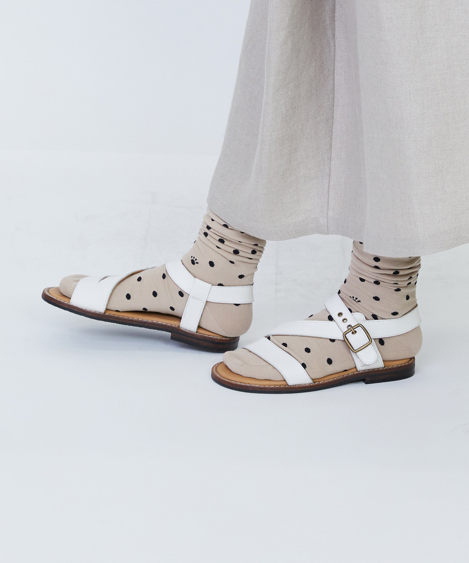 【LOISIR】ドット柄ソックス 詳細画像 ブラック 2