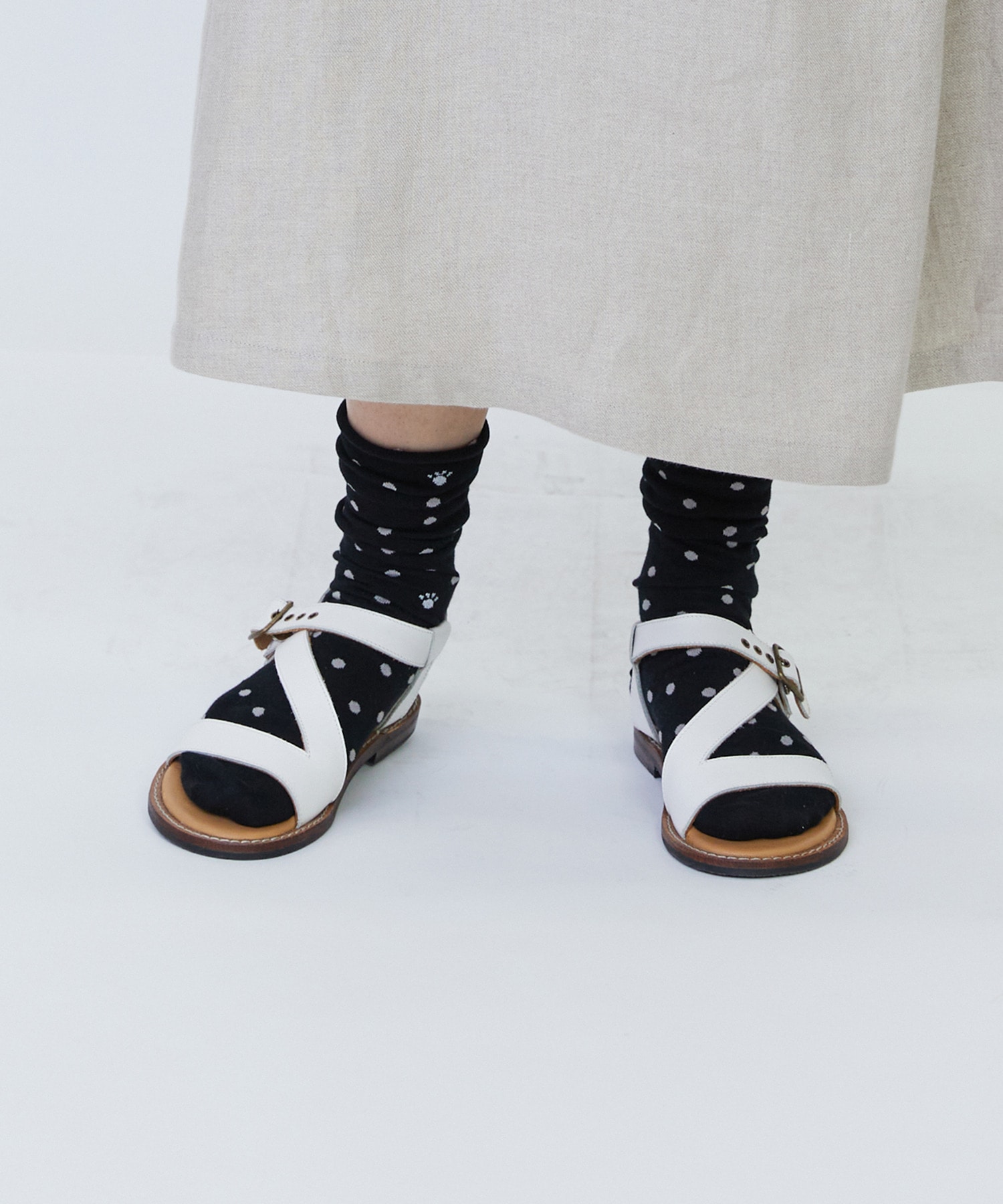 【LOISIR】ドット柄ソックス 詳細画像 ブラック 5