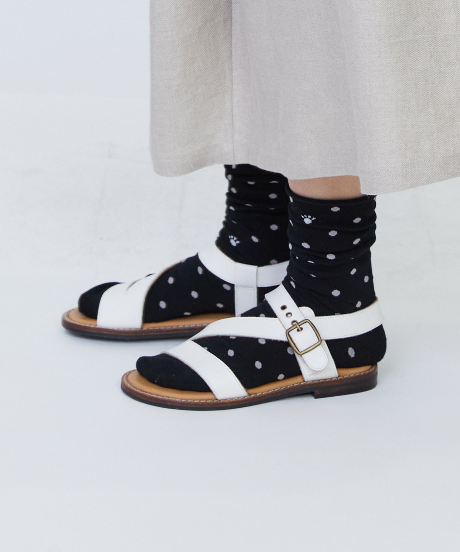 【LOISIR】ドット柄ソックス 詳細画像 ブラック 6