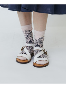 【LOISIR】【アーティストコラボ】LOISIR&times;TORANEKOBONBON 総柄ソックス 詳細画像 ピンク 1