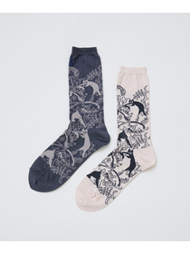 【LOISIR】【アーティストコラボ】LOISIR&times;TORANEKOBONBON 総柄ソックス 詳細画像 ピンク 9