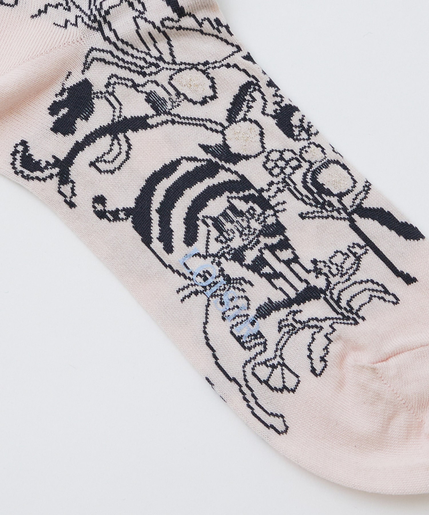 【LOISIR】【アーティストコラボ】LOISIR&times;TORANEKOBONBON 総柄ソックス 詳細画像 ピンク 7