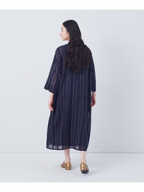 【congés payés】フリンジストライプワンピース 詳細画像 ブルー系その他 10