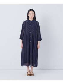 【congés payés】フリンジストライプワンピース 詳細画像 ブルー系その他 12