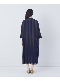 【congés payés】フリンジストライプワンピース 詳細画像 ブルー系その他 14