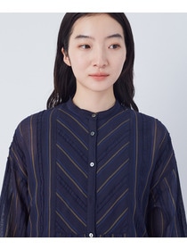 【congés payés】フリンジストライプワンピース 詳細画像 ブルー系その他 15