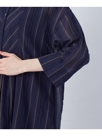 【congés payés】フリンジストライプワンピース 詳細画像 ブルー系その他 17