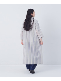 【congés payés】フリンジストライプワンピース 詳細画像 ブルー系その他 3