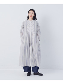 【congés payés】フリンジストライプワンピース 詳細画像 ブルー系その他 4