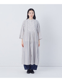 【congés payés】フリンジストライプワンピース 詳細画像 ブルー系その他 5