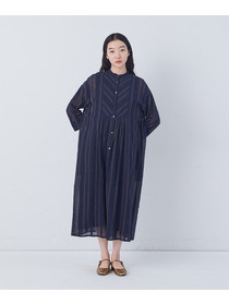 【congés payés】フリンジストライプワンピース 詳細画像 ブルー系その他 8