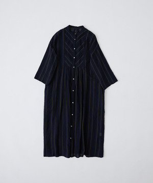 【congés payés】フリンジストライプワンピース 詳細画像 ブルー系その他 1