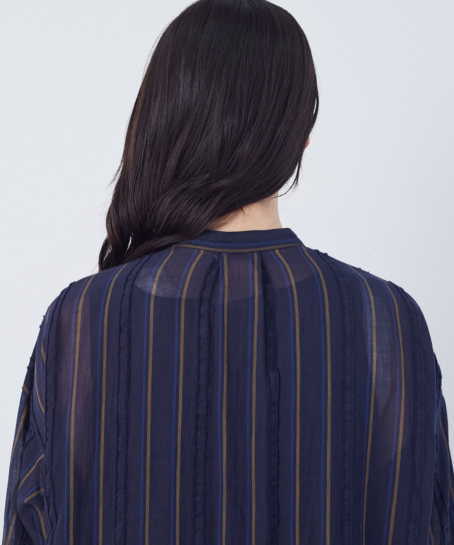 【congés payés】フリンジストライプワンピース 詳細画像 ブルー系その他 16