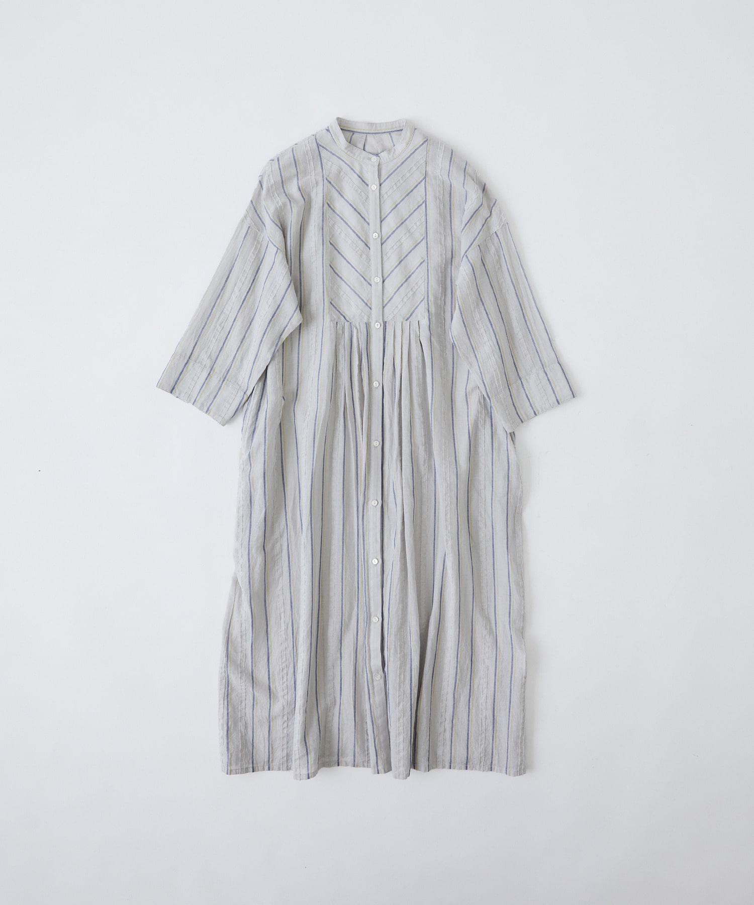 【congés payés】フリンジストライプワンピース 詳細画像 グレー系その他 1