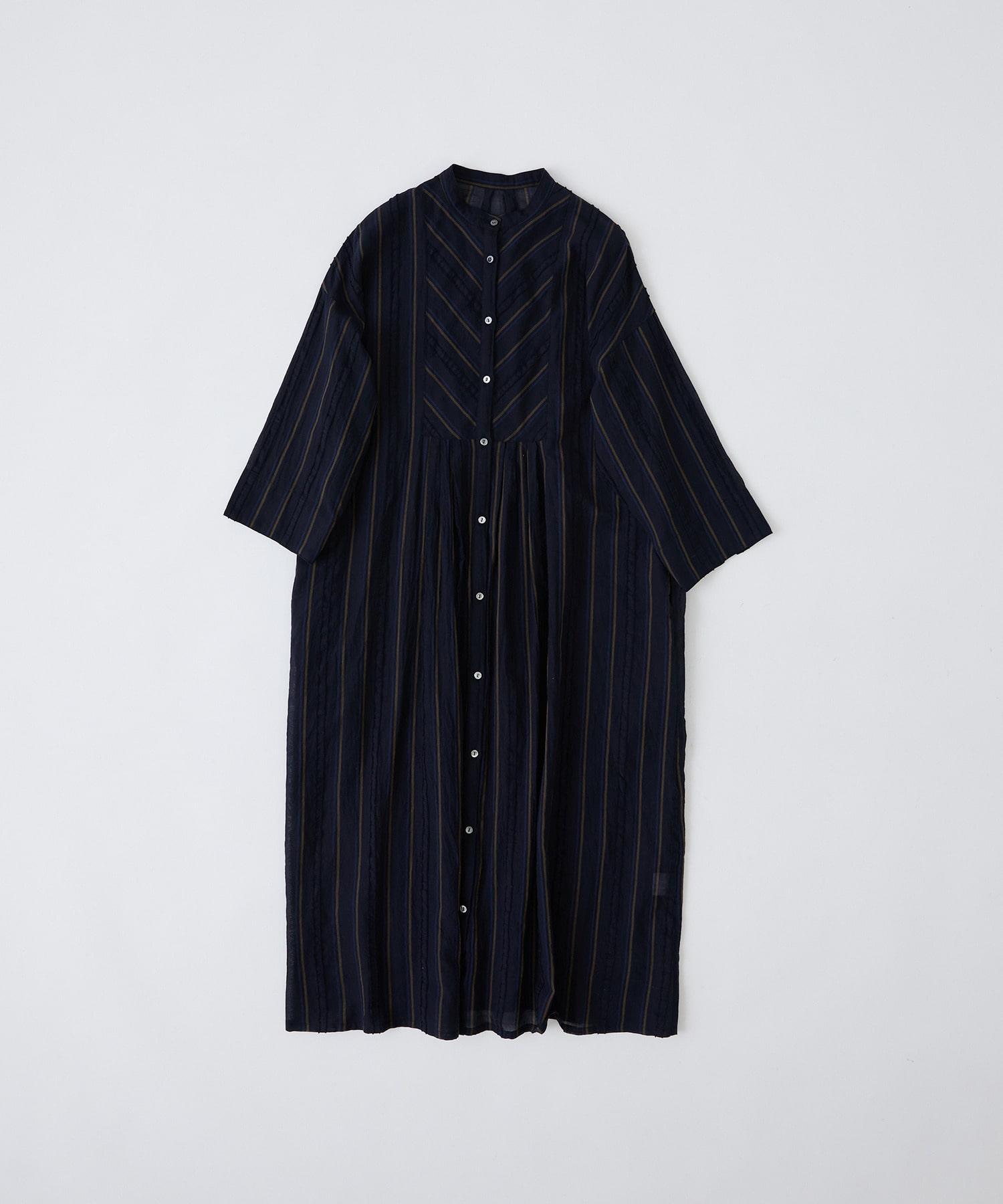 【congés payés】フリンジストライプワンピース 詳細画像 ブルー系その他 1