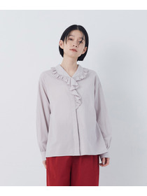 【congés payés】60/ローンフリルシャツ 詳細画像 グレイッシュベージュ 12