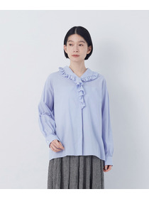 【congés payés】60/ローンフリルシャツ 詳細画像 グレイッシュベージュ 19