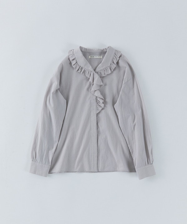 60/ローンフリルシャツ 詳細画像 グレイッシュベージュ 1