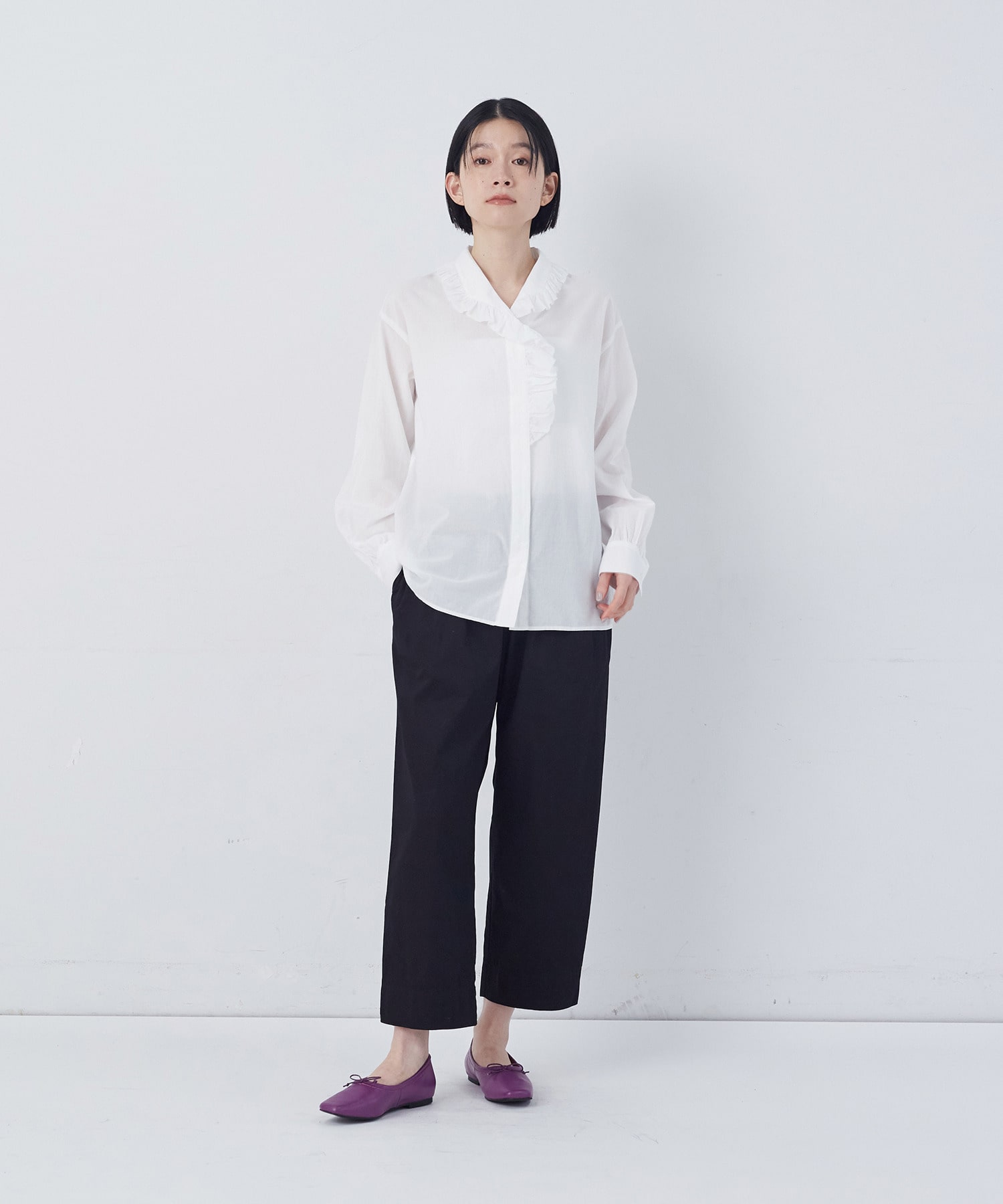 【congés payés】60/ローンフリルシャツ 詳細画像 グレイッシュベージュ 1