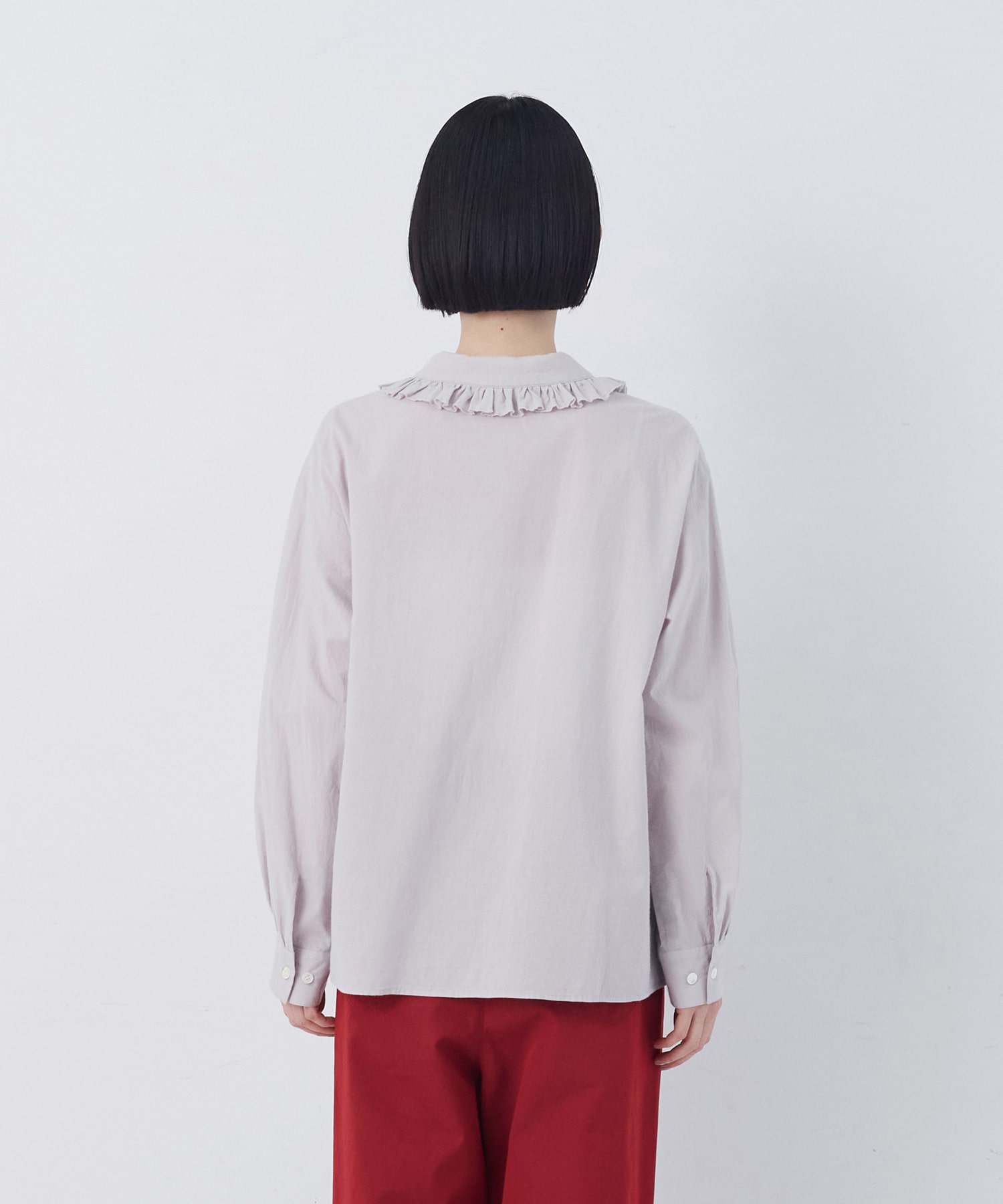 【congés payés】60/ローンフリルシャツ 詳細画像 グレイッシュベージュ 15