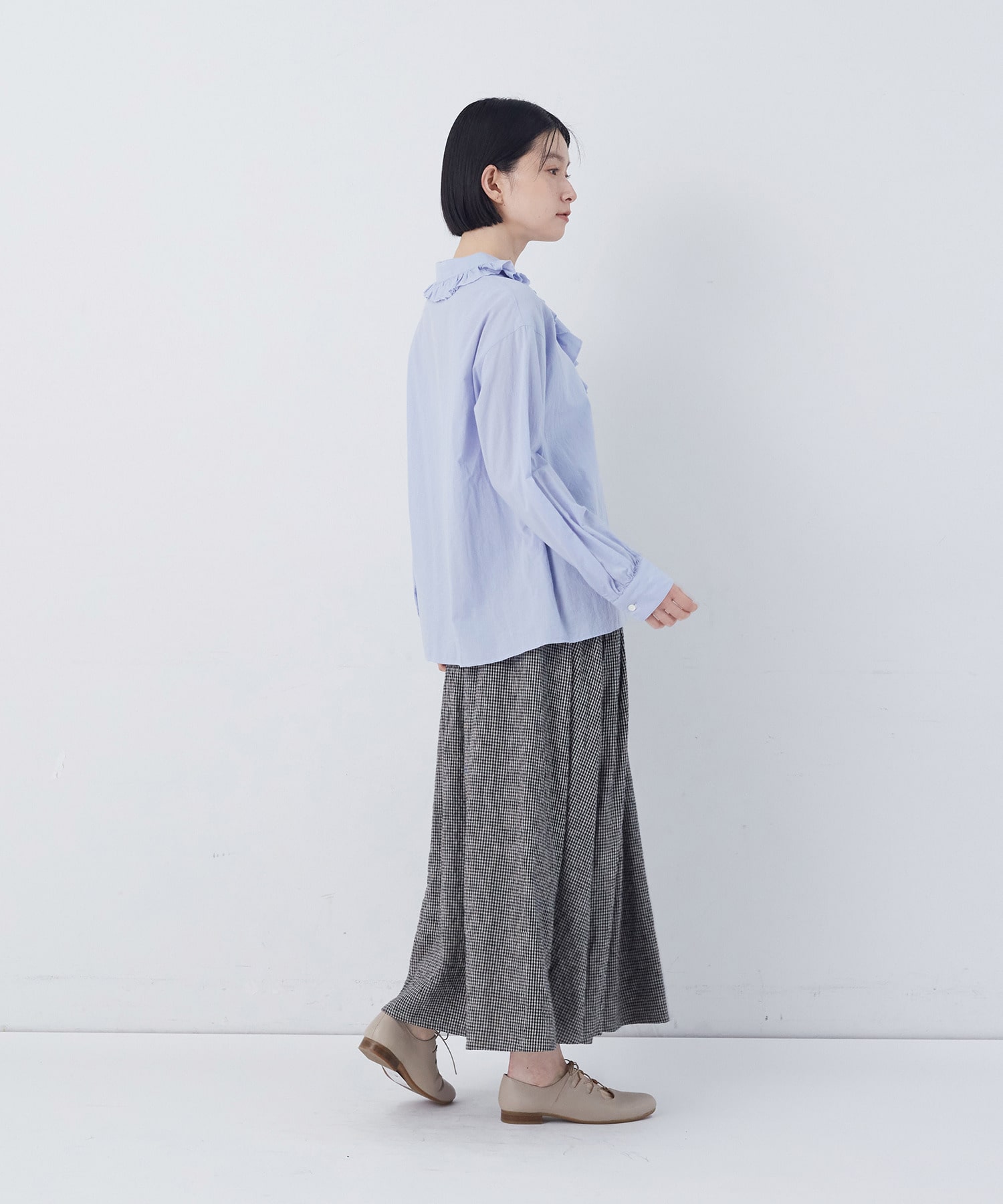 【congés payés】60/ローンフリルシャツ 詳細画像 グレイッシュベージュ 17